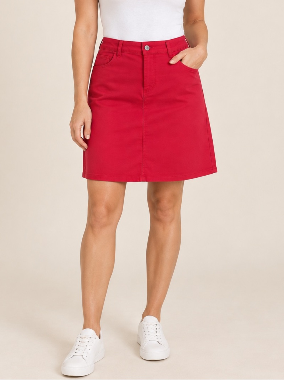 Liz Claiborne | Red A-Line Skirt | Size 6 | NWOT | Classic Colorful Preppy
